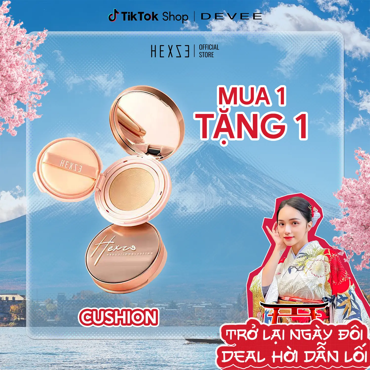 [MUA 1 TẶNG 1 LÕI THAY THẾ] -HEXZE Cushion  phấn nước mịn đẹp Trang Điểm Mỹ Phẩm Nữ Cosmetic Women