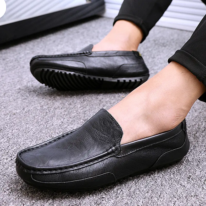 Giày da nam mới phong cách Hàn Quốc đế mềm giày lười mùa hè cỡ lớn