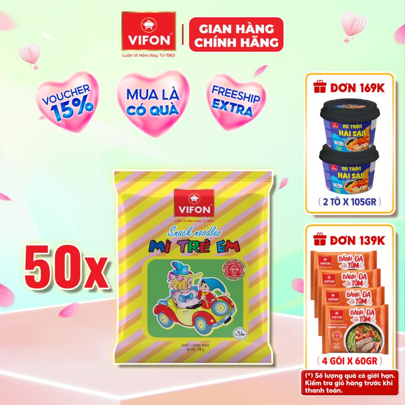 [DEAL SỐC] Set 50 gói Mì Trẻ Em VIFON 15gr/ Gói