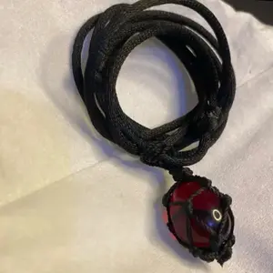 Top Liontin Batu Crystal Merah Ruby Siam - Cod Bayar Ditempat kalung