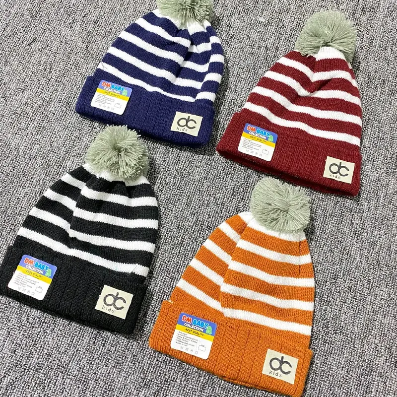Kupluk Bayi Rajut Model JAMBUL Motif SALUR 0-12 Bulan DC Kids Kupluk Penutup kepala Bayi Trendy DM Baby 2