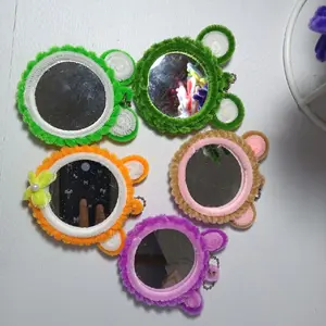 setyacraft cermin kawat bulu, cermin lucu,gantungan cermin kawat bulu,gantungan tas