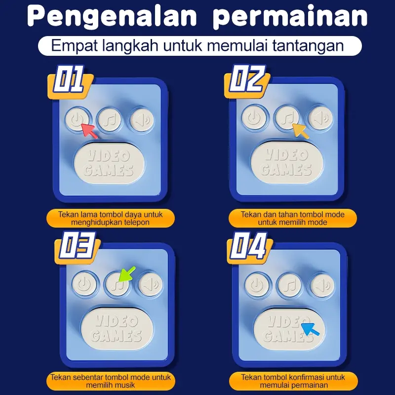 Pop It Push Bubble Game Mainan Anak-anak Mesin Permainan Genggam Tari Jari Elektronik Mainan Fidget Latihan Sensorik Tangan-Mata Hadiah 6