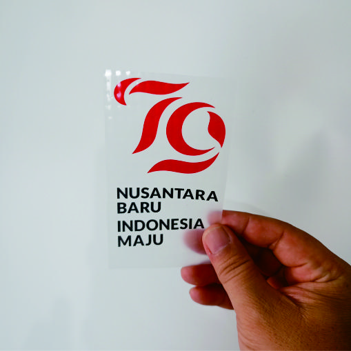 Sablon Setrika Logo Hut RI 79 17 Agustus Warna Merah Hitam Putih 0