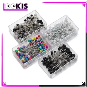 [COD} LOOKIS Jarum Pentul Kepala Bola 1.5 Inch Kemasan Box Jarum Pentol Hijab Anti Karat Warna Warni Jarum Pentul Stainless Serbaguna