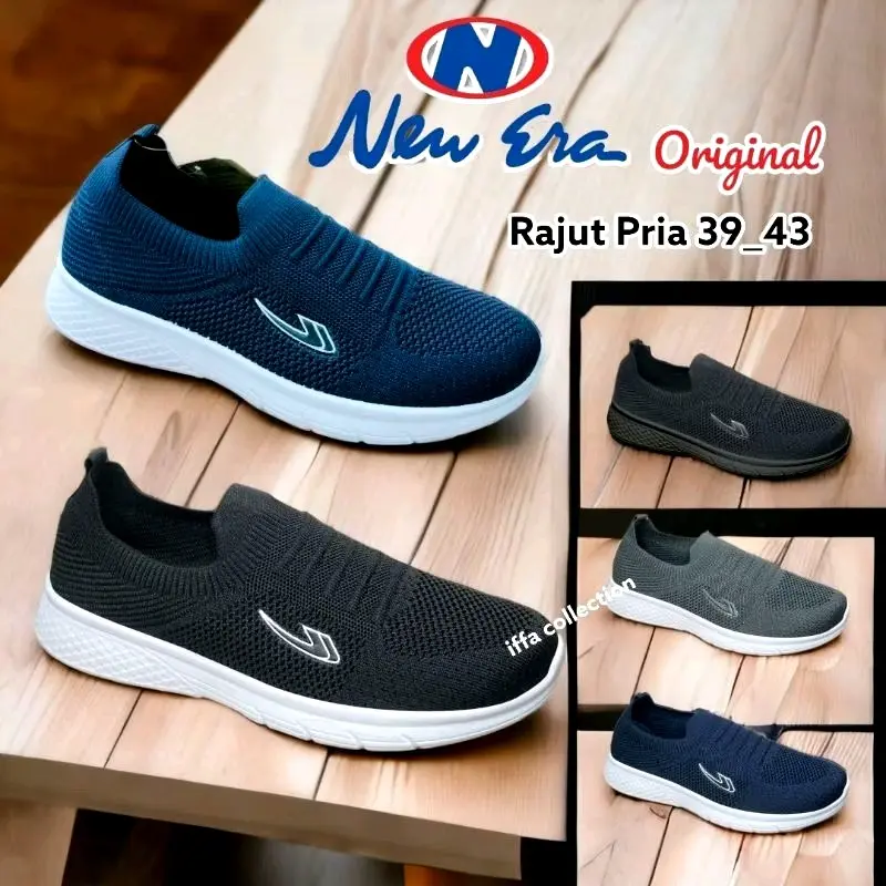 sepatu pria rajut slip,on teebaru Karet 0