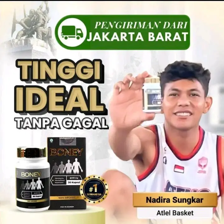 Boney Peninggi badan Suplemen kesehatan Tulang Pria & Wanita Naik 5-15 CM Aman BPOM Original