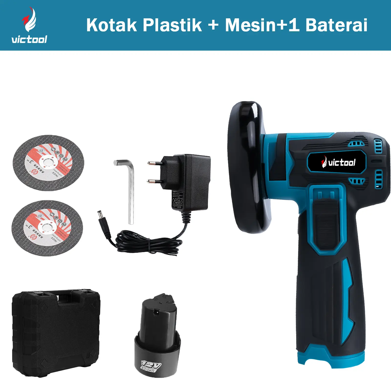 Kotak Plastik+ Mesin + 1 Baterai