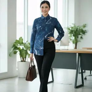 Kemeja Batik Ciprat Ala Kemensos Wanita | Kemeja Katun Solo Premium Adem | Kemeja Kerja Wanita Atasan Blouse