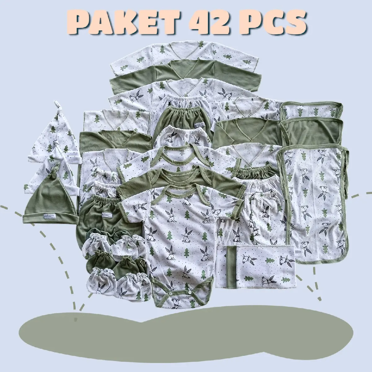 Paket 42PCS Paket Brojol Paket Lahiran Lengkap Baju Bayi dan Celana Bayi Katun Baru Lahir New Born Cewek-Cowok Paket Hemat Baju Bayi Baru Lahir SNI gift hadiah lahiran