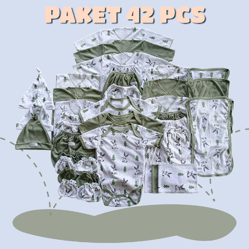 Paket 42PCS Paket Brojol Paket Lahiran Lengkap Baju Bayi dan Celana Bayi Katun Baru Lahir New Born Cewek-Cowok Paket Hemat Baju Bayi Baru Lahir SNI gift hadiah lahiran 0