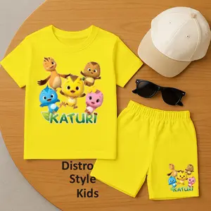 DISTRO STYLE KIDS-SETELAN ANAK PEREMPUAN GAMBAR KARTUN KATURI UNTUK USIA 1-8 TAHUN / SETELAN ANAK BAHAN KATUN COMBED / SETELAN KAOS ANAK HARIAN / SETELAN ANAK KAOS LENGAN PENDEK DAN CELANA PENDEK / SETELAN BAJU ANAK TERBARU VIRAL