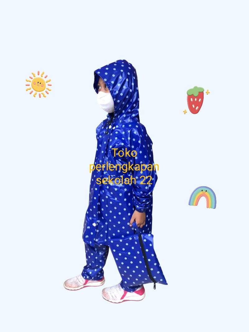 Product Introduction of jas hujan anak laki² dan perempuan usia 4 sampai 10thn motip pulkadot lucu tebal dan bagus 6