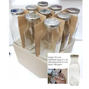 9 ( SEMBILAN) 250 ML DAN 330ML JUS KACA TUTUP SILVER / BOTOL JUS KACA 330 ML / 250 ML TUTUP SILVER