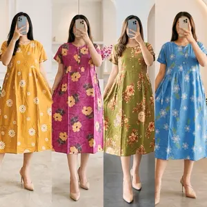 [KPB] RANDOM 4pcs daster nagita tali samping kanan kiri ld 110 pb 115 Rayon Wanita Ibu Menyusui Kancing [MOTIF DAN WARNA RANDOM]