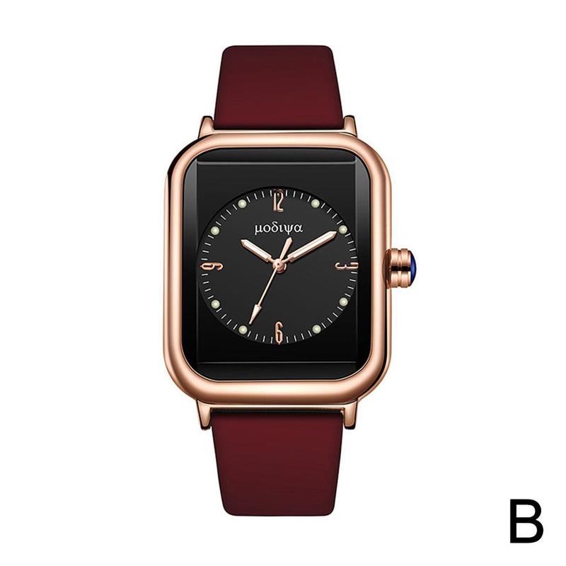 Product Introduction of Glow-in-the-dark Quartz Watch Network Red Fashion Silica Gel Square Watch 34