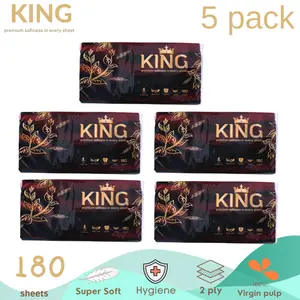 KING FACIAL TISU  5 PACK 180 SHEETS 2 LAPIS LEMBUT