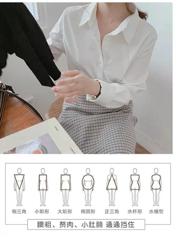 Product Introduction of Korean Style Plus Size Professional OL Shirt Women Casual All-match Loose and Thin Bottoming Shirtblouse Top 26