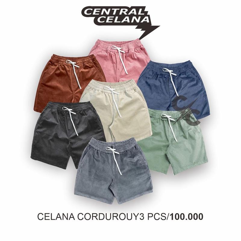 Product Introduction of Celana Pendek Corduroy Distro Bahan Catoon PE Corduroy Unisex - Shorts, Pria 2
