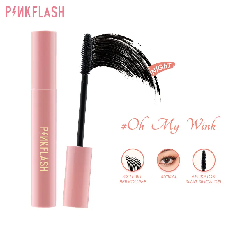 [Official] PINKFLASH OhMyWink Eye Mackup 4X lebih bervolume Maskara Tahan Air Thick Penebal Bulu Mata Pink