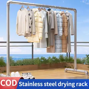 Jemuran Baju Tabung Minimalis Stand Hanger Steel Jemuran Pakaian Jemuran Hanger