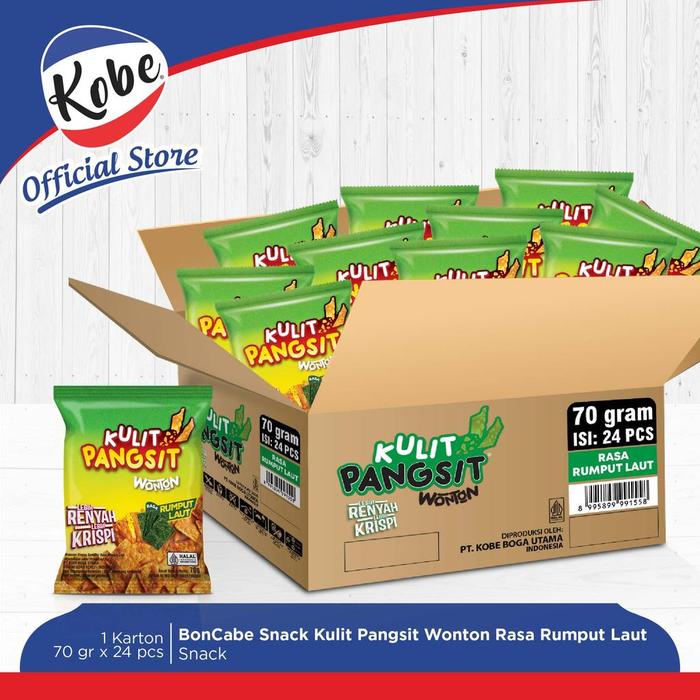 Gambar Kobe Snack Boncabe Kulit Pangsit Rasa Rumput Laut 70gr - 1 Karton isi 24pcs - KEMASAN BESAR dari DapurKobe Kota Administrasi Jakarta Selatan Tokopedia