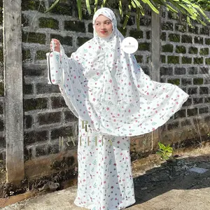 IRVEENA Mukena Dewasa Motif Premium Renda 2in1 dengan Tas Travelling Praktis Bahan Katun Lembut dan Nyaman untuk Ibadah dan Travelling