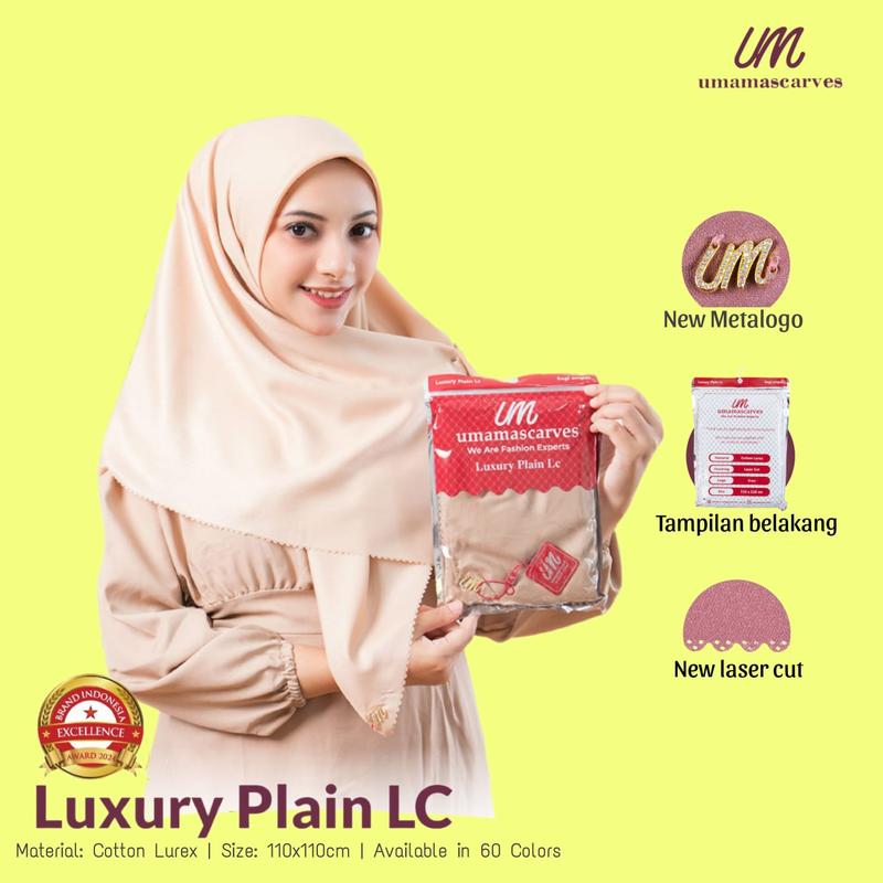 Luxury Plain lc Hijab Umama Scraf Jilbab Segi Empat Voal Tyspan Lasercut Kerudung 1