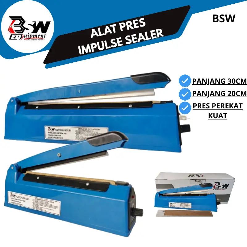 Impulse Sealer Pioline Alat Press Perekat Plastik BSW 200F 300F