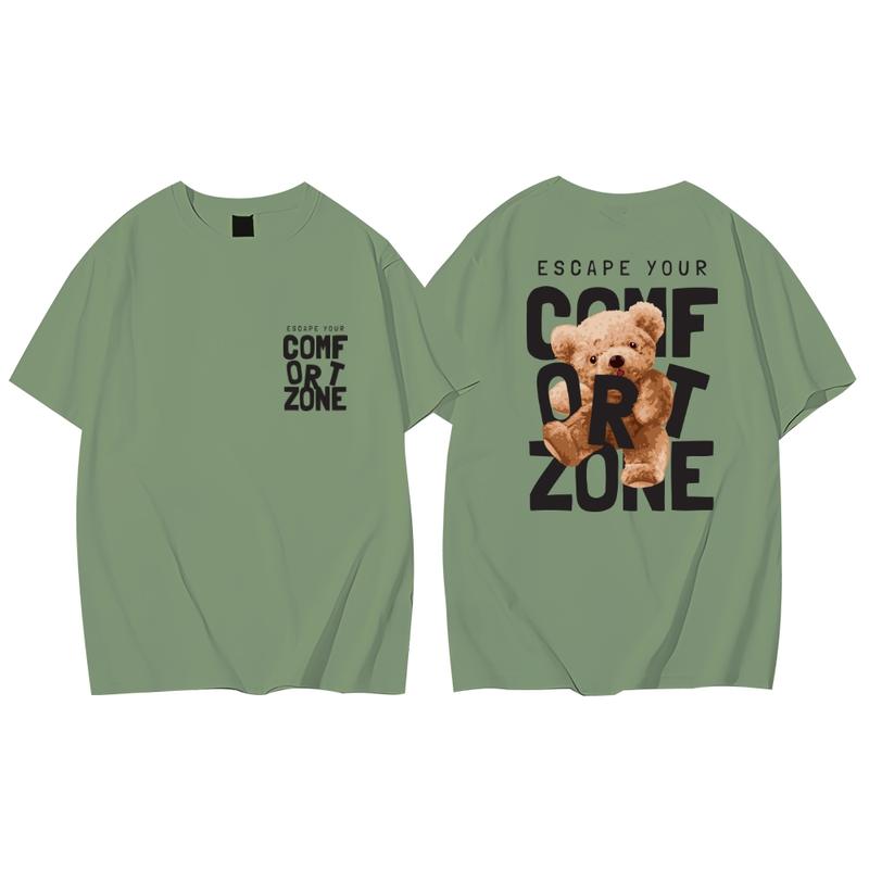 Kaos Oversize Wanita Bear ComfortZone Distro Katun Sablon DTP M/L/XL - Cewek, Lembut, Polos, Pendek, Panjang, Baju, Tshirt, Atasan, Combed, Soft 7