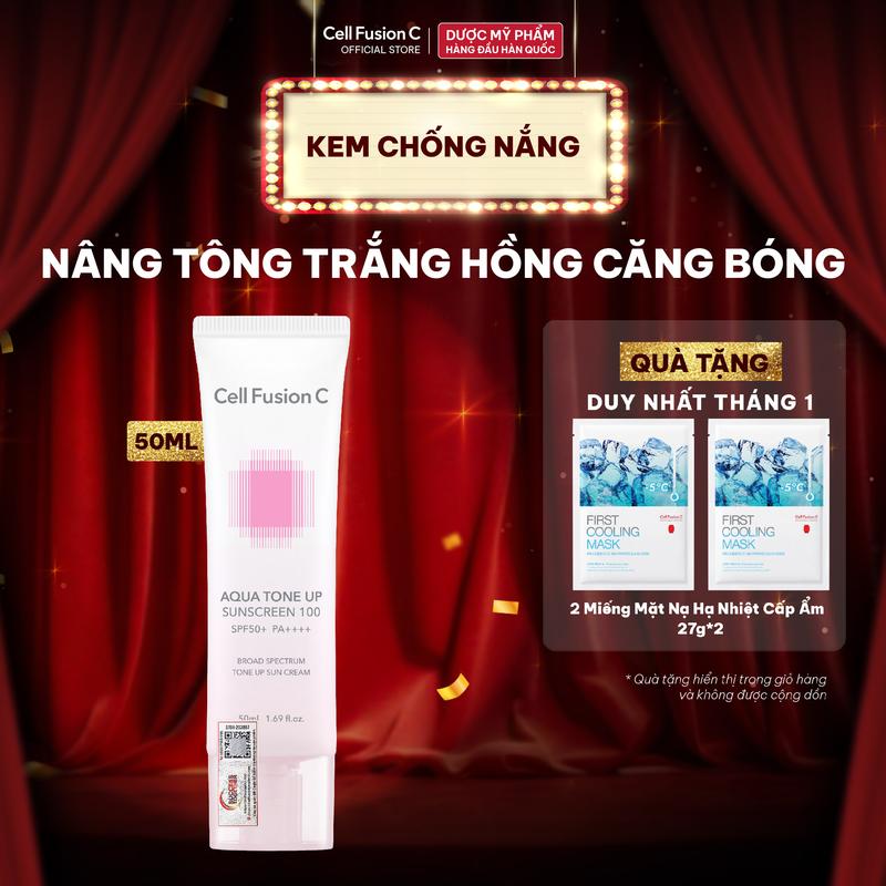 Kem Chống Nắng Nâng Tone Cấp Ẩm Căng Bóng Cho Mọi Loại Da Cell Fusion C Aqua Tone Up Sunscreen 100 SPF50+ PA++++