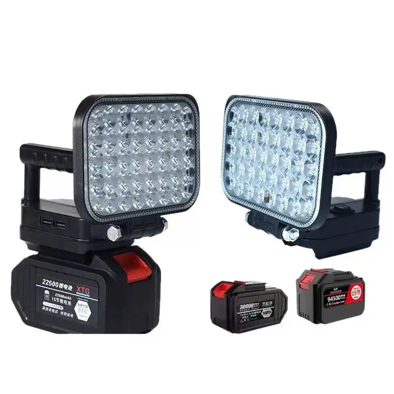 Đèn Pin 55 Bóng LED Siêu Sáng Thân LED Dùng Pin 2 Cổng Sạc USB DC 5V 10W Có Tay Cầm Tiện Lợi