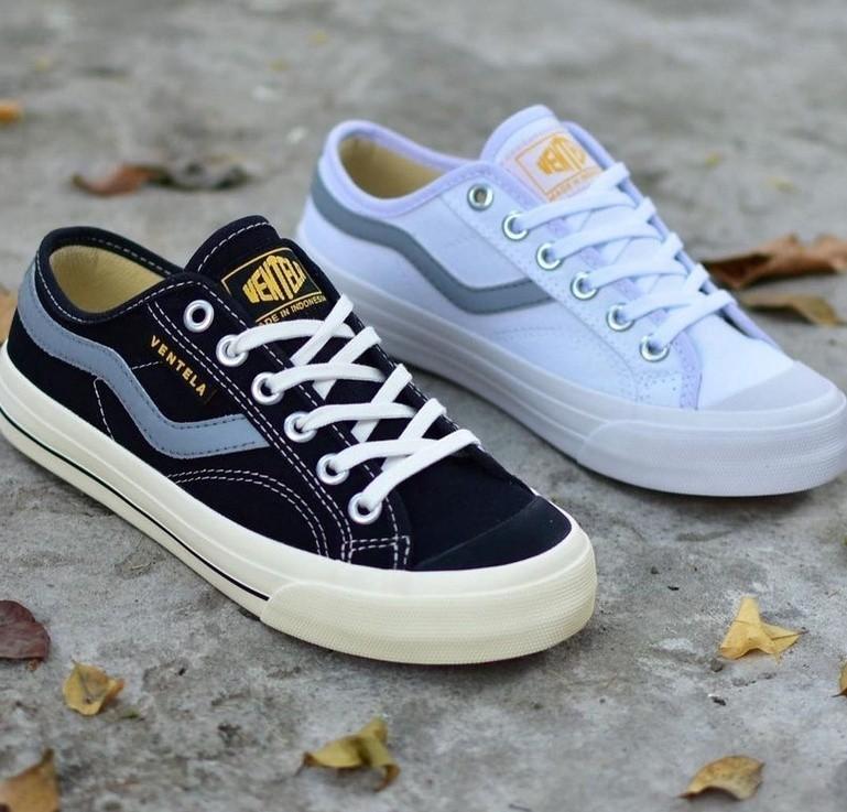 Sepatu Sneakers Ventela New PuBlic Low Black and White Original Casual Nyala Pria Wanita 0