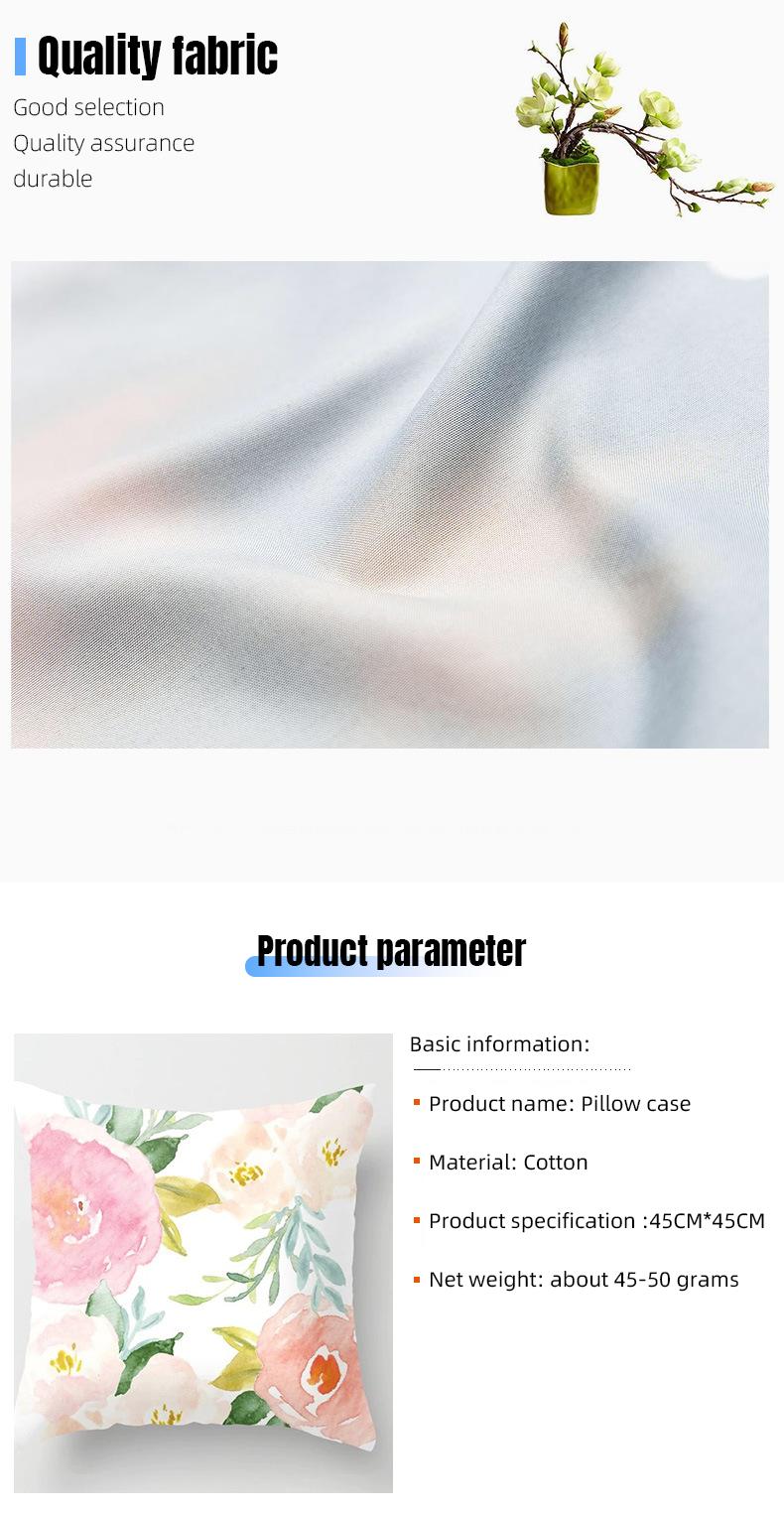 Product Introduction of Flower Design square Throw Pillow Case set Sofa Cushion Cover for Home 18x18 inch size zipper pillowcase 14