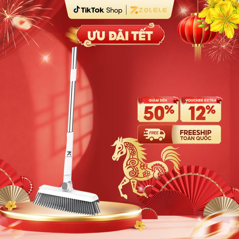 Chổi Chà Sàn Và Gạt Nước 2 Trong 1 Cây Chà Sàn Nhà Tắm Zolele C1