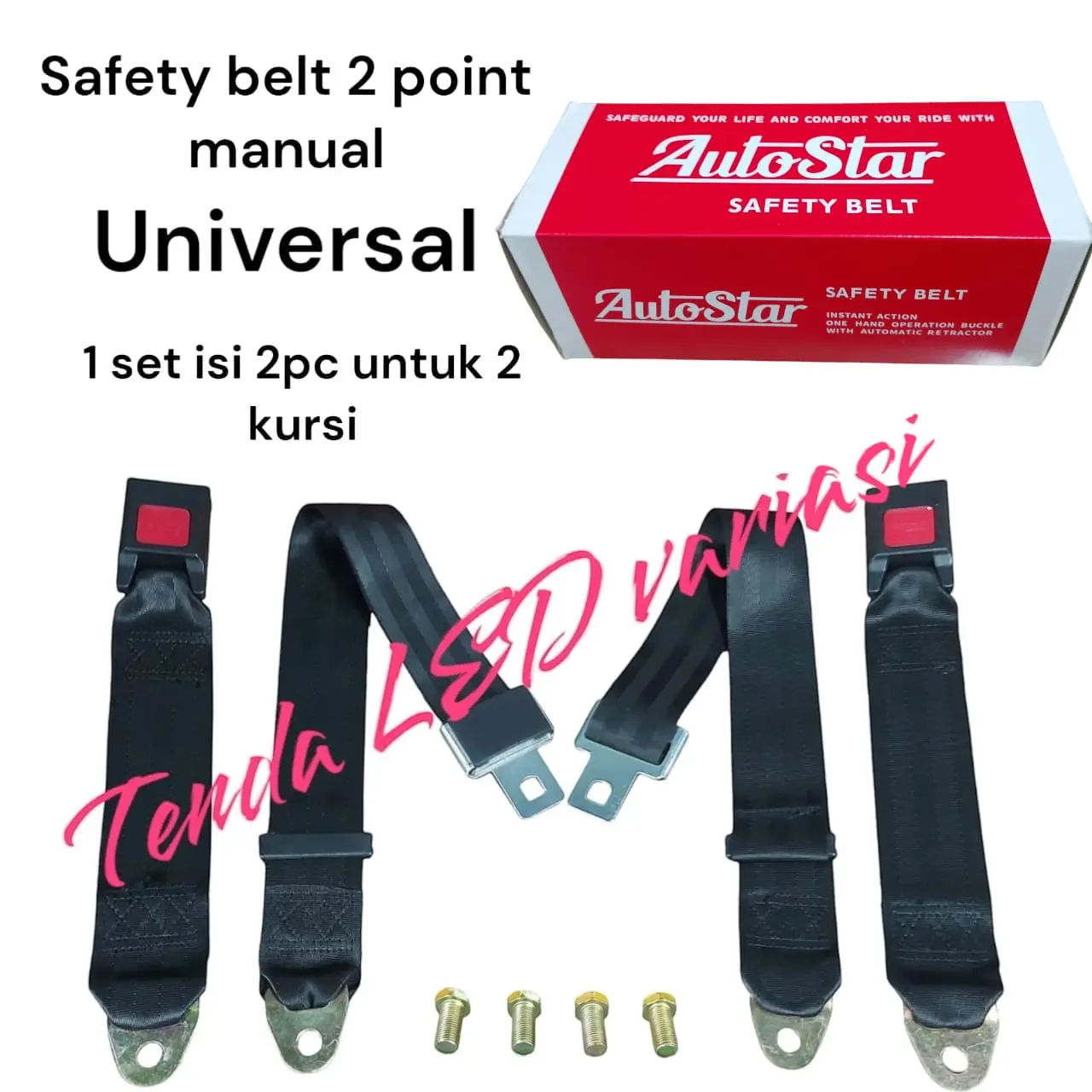 SAFETY BELT 2 POINT MANUAL UNIVERSAL 1SET ISI 2PC