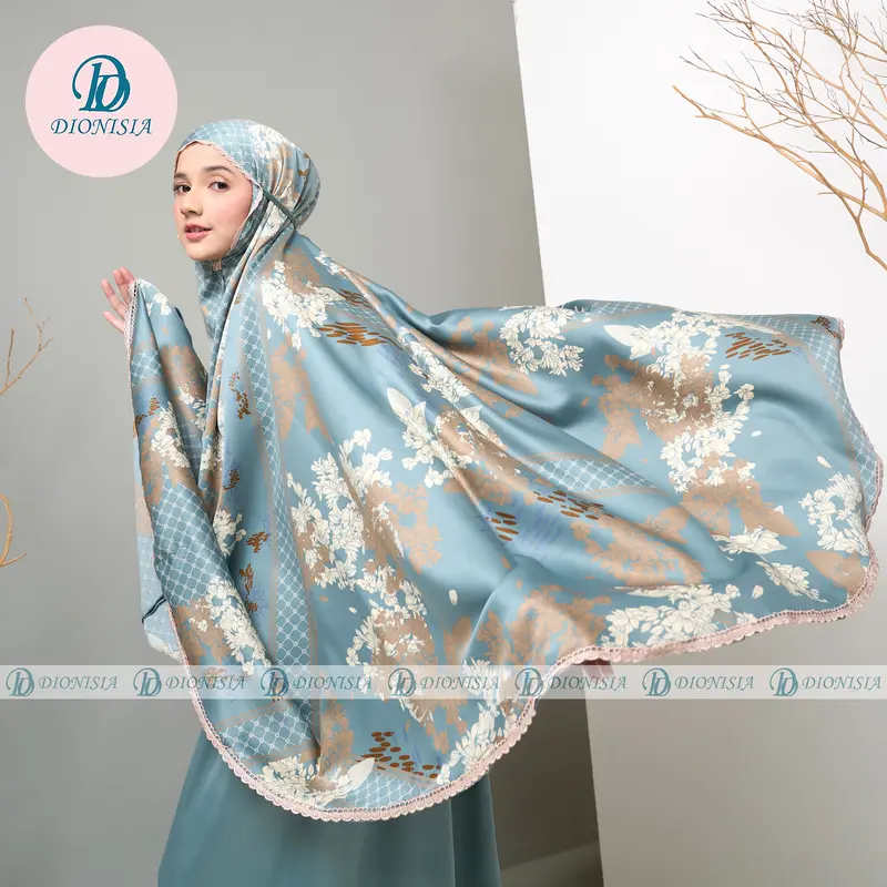 Mukena Dewasa Mukenah Travel Jumbo silky 2 in 1 DIONISIA Naura silk  cantik  mewah muslim renda Bordir 0
