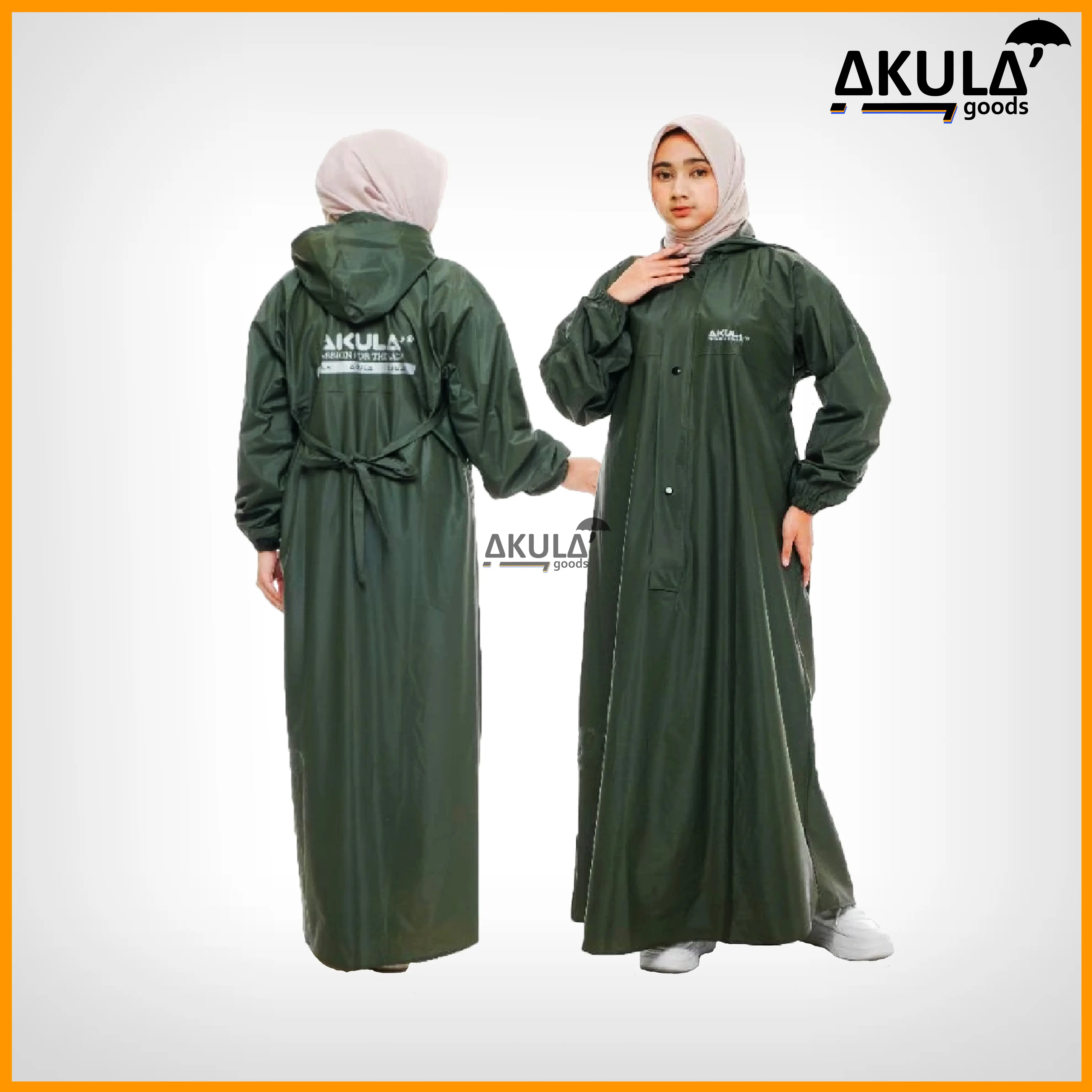 Jas Hujan Akula Gamis Wanita Syar'i Premium Bahan PVC Anti Rembes Syari Dewasa