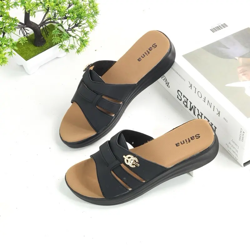 SAFINA Alicia Sandal Wanita Slip On / Selop Kekinian 2025 - Model Kembang Variasi Gesper Mini 4