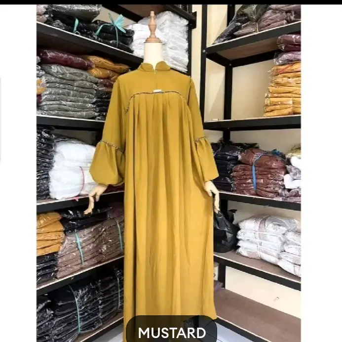 Gamis viral terbaru elegan Maxi mute Payet mutiara cringkle Airflow 4