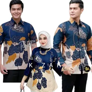 Batik Couple Batik Pria Atasan Wanita Bunga Baju Cewek Pasangan Kancing Ukuran M L XL XXL XXXL 4L 5L