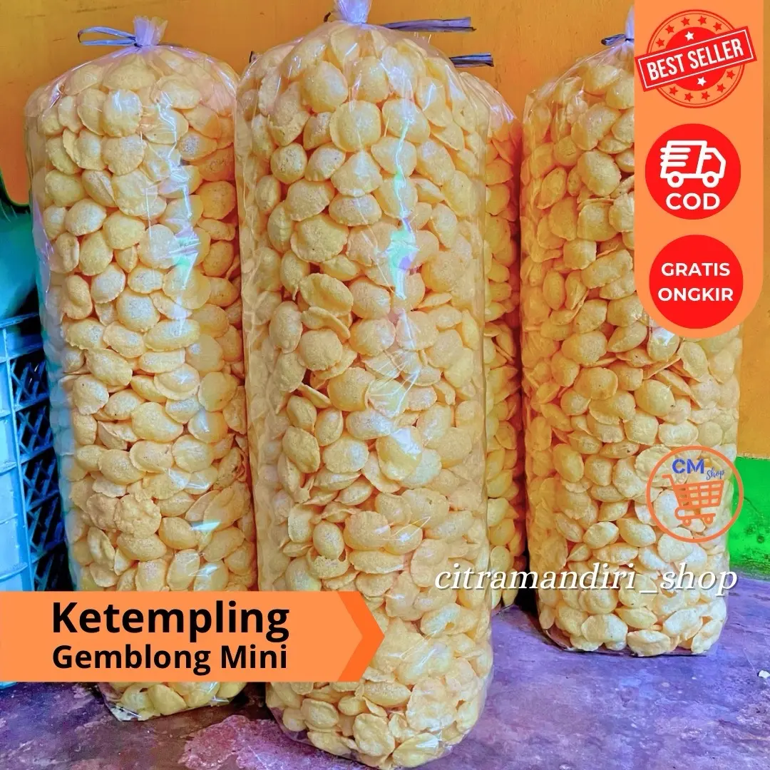 Kecimpring Singkong Mini / Gemblong 1 KG Snack / Keripik / Cemilan Asin / Kripik