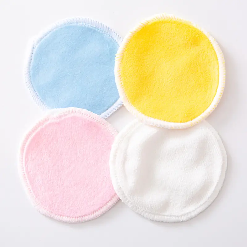 2PCS Reusable Bamboo Fiber Washable Rounds Pads Makeup Removal Cotton Pad Cleansing Facial Pad Tool New