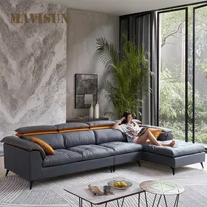 Modern L-Shape High Quality Leather Sofa For Living Room Master