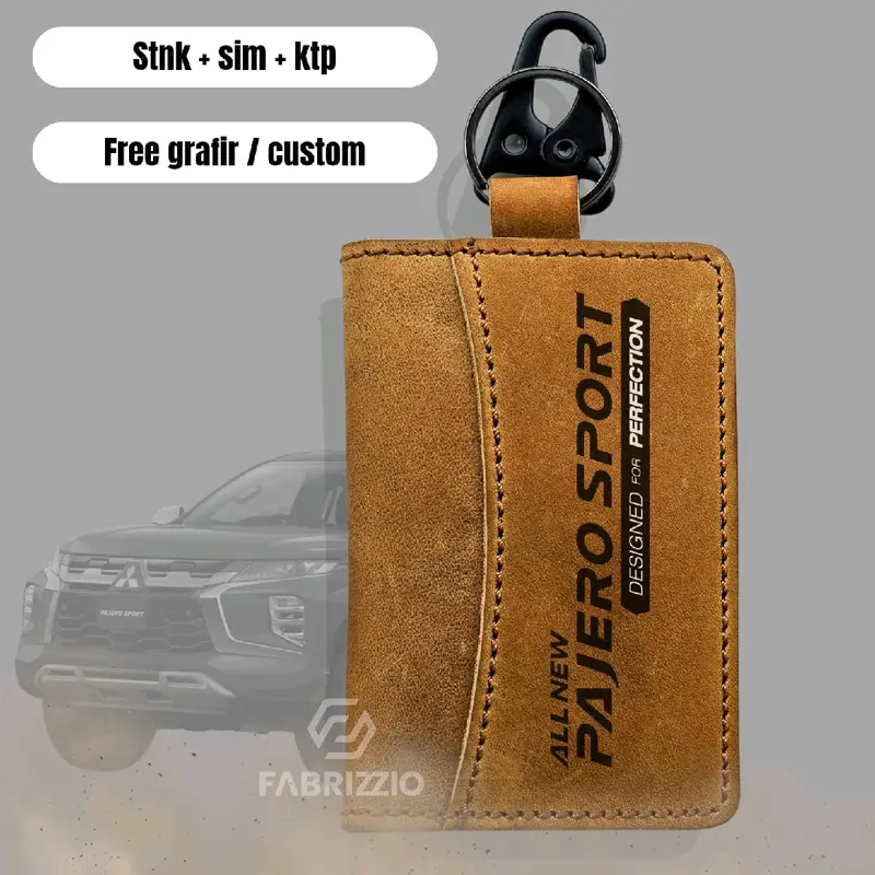 Gantungan STNK/SIM Kulit Asli untuk Kendaraan-Hadiah, Car-LAZI0 1