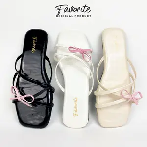 Favorite Fuji Sandal Flat Teplek Wanita Tali Pita Glossy Empuk Viral 2026 Realpict Original