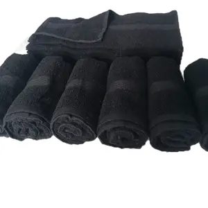 (1 WARNA COKLAT HITAM BIRU MERAH Setengah lusin isi 6pcs) Handuk Salon tebal size 35x75cm/Handuk olahraga/Handuk lap keringat/Handuk polos pilihan terbaik pria dan wanita warna biru merah coklat Hitam