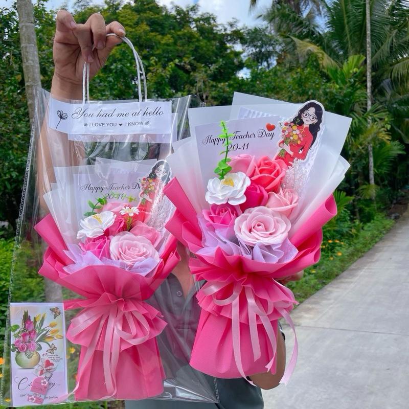  1 bó hoa sáp bông y hình    tặng túi thiệp y hình   