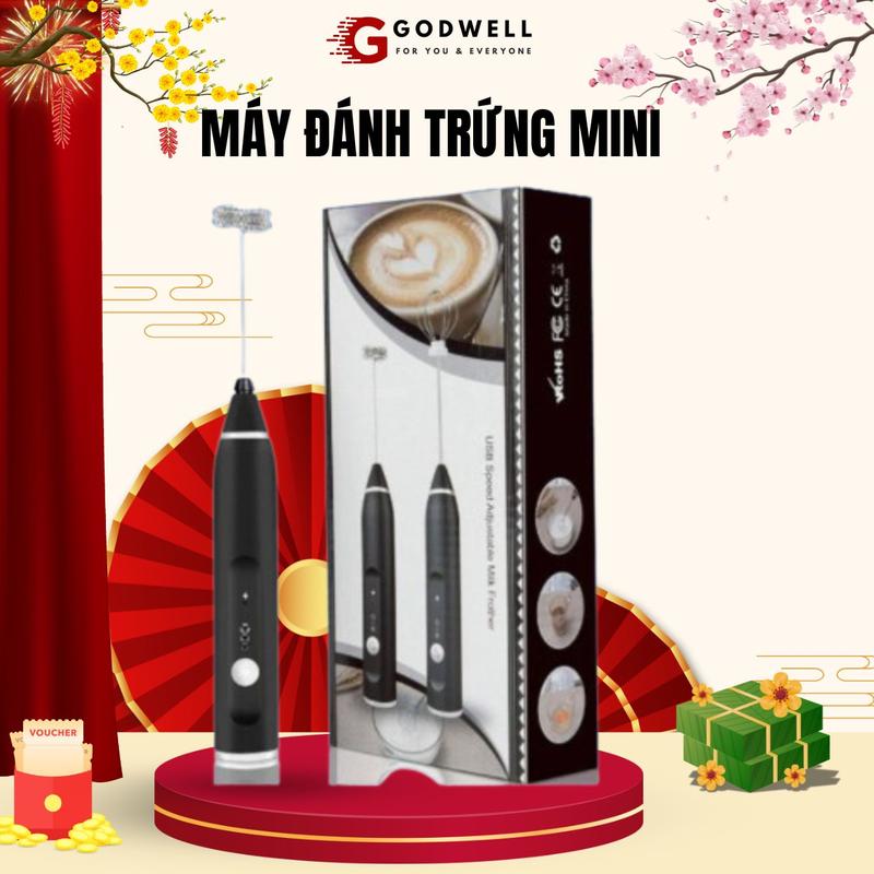  Máy Đánh Trứng Godwell Không Dây Pha Chế Tiện Lợi Có 3 Cấp Độ  Que Tạo Bọt Cafe Mini Cầm Tay 