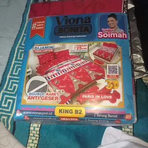 [Promo] Sprei Viona By Bonita Ukuran King 180x200 T.25 Bantal Guling